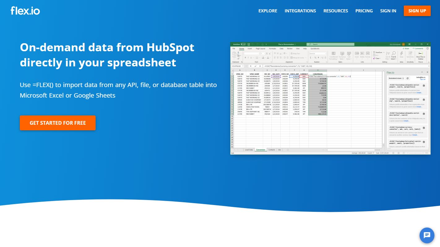 Flex.io website (archive)